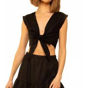 NEW WHIMSY + ROW valentina tie top in black